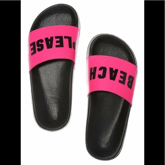NEW💕VS PINK FLAWLESS PINK “BEACH PLEASE” SLIDES - Picture 2 of 4